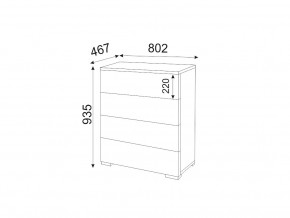 М05 (ручка брусок) Комод (4 ящика) в Серове - serov.magazin-mebel74.ru | фото