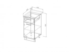 НЯ 40 Модуль нижний Без Столешницы 1 ящик/дверка МНЯ 40 в Серове - serov.magazin-mebel74.ru | фото