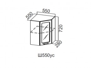 Ш550ус/720 Шкаф навесной 550/720 (угловой со стеклом) в Серове - serov.magazin-mebel74.ru | фото